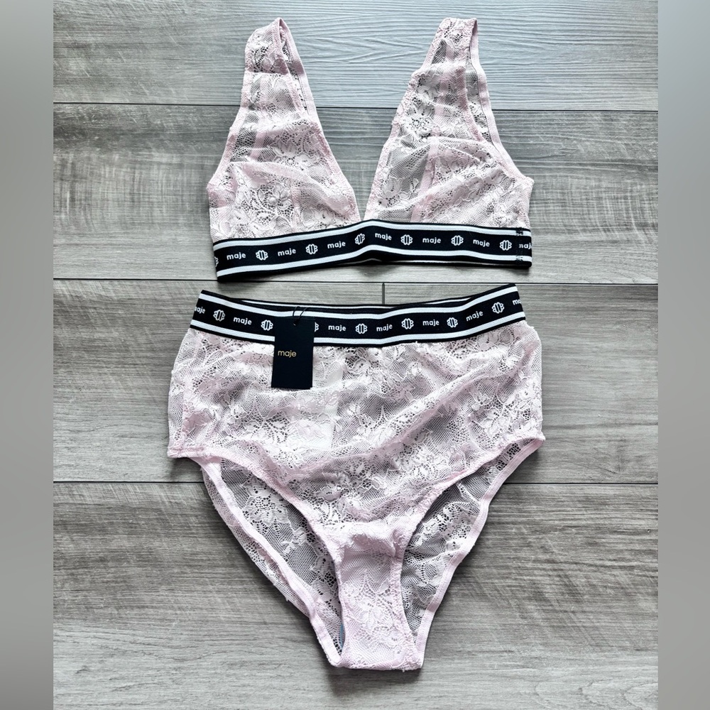 Maje Blush Lace Intimates Set 1 small - Picture 3 of 5